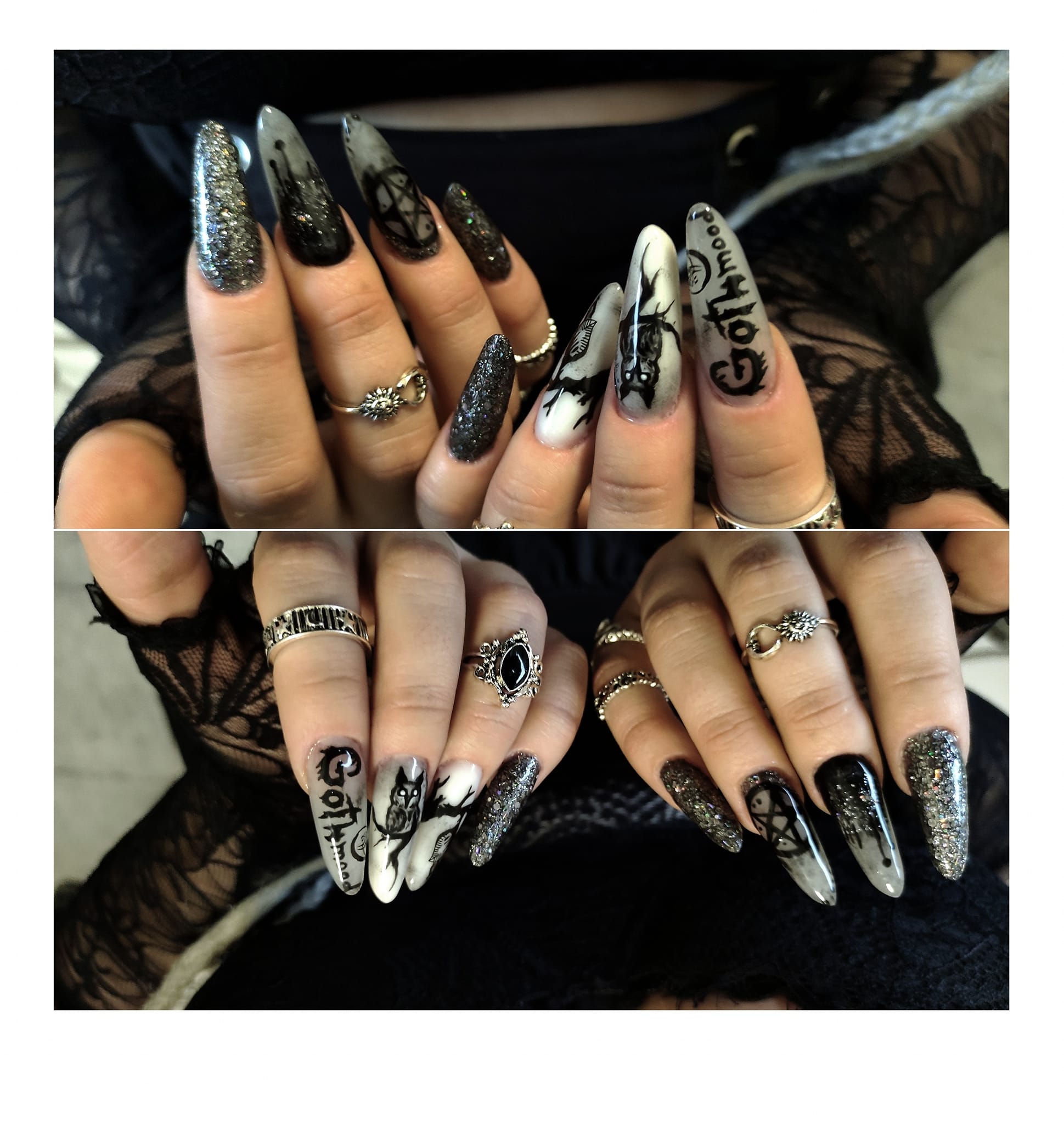 custom nail art Brutal Goth ikona